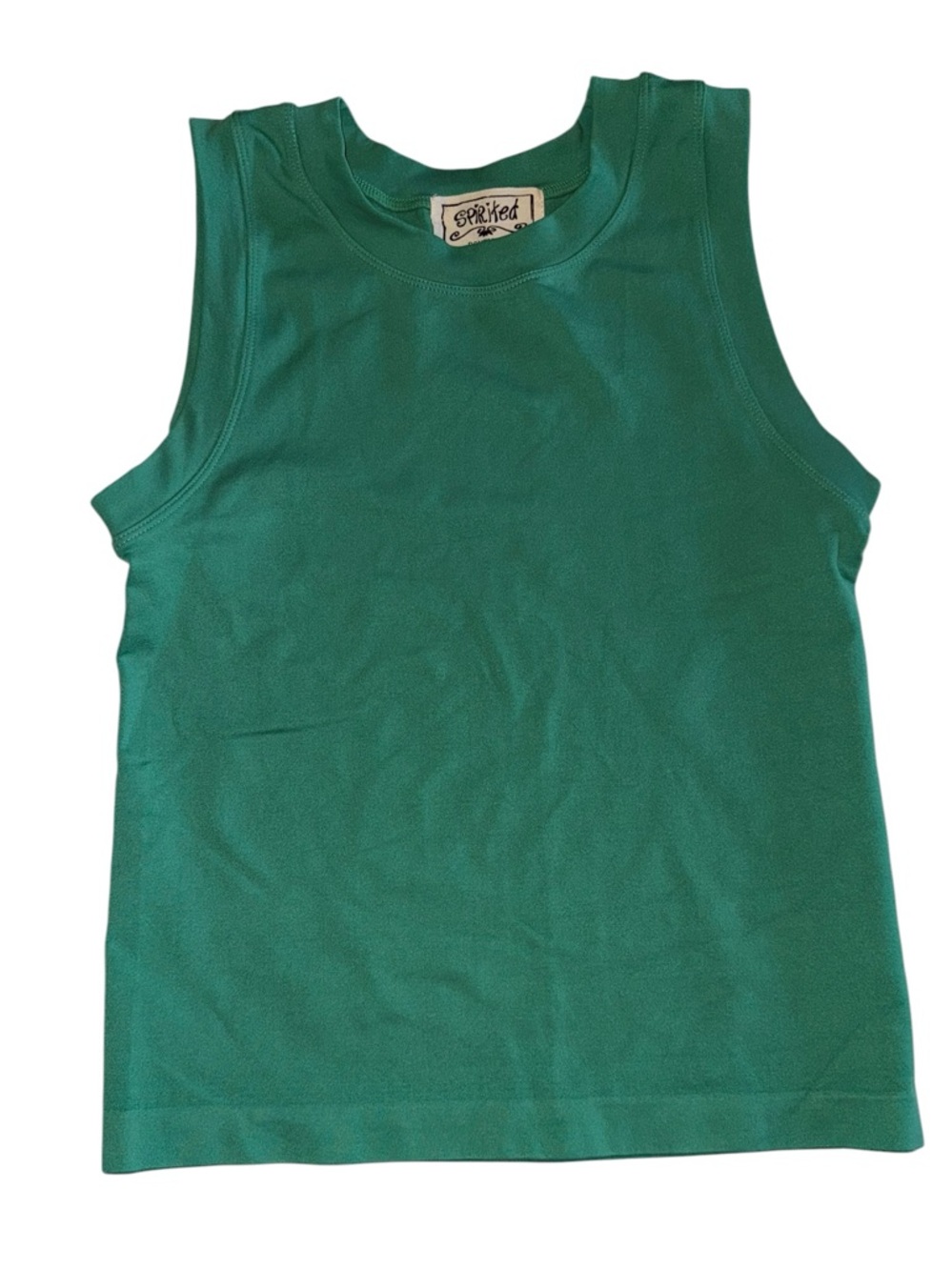 Spirited Boutique Green Stretch Knit Basic Sleeveless Tank Top One Size